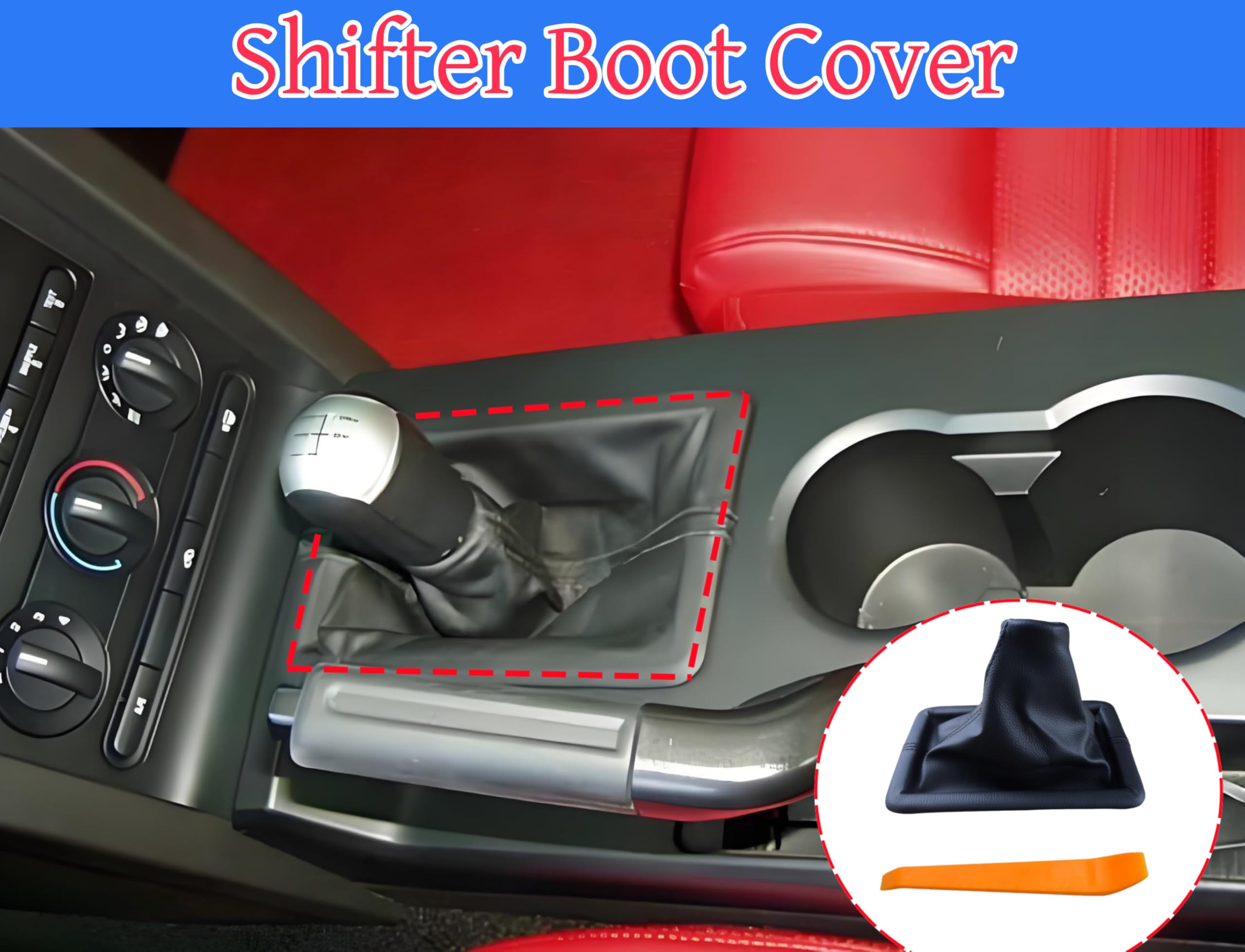 8R3Z-7277-AA Shift Boot Cover for 2005-2009 Ford Mustang Manual Transmission | Genuine 8R3Z7277AA Replacement | Perfect for Gear Shifter Protection & Interior Upgrade
