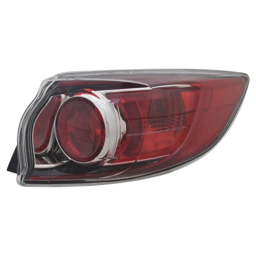 2010-2013 Mazda 3 Hatchback Right Passenger Side Outer Tail Light Replacement - Halogen Compatible with MA2801147 & BBN7-51-150D | Perfect for Night Driving Safety & Style Upgrade