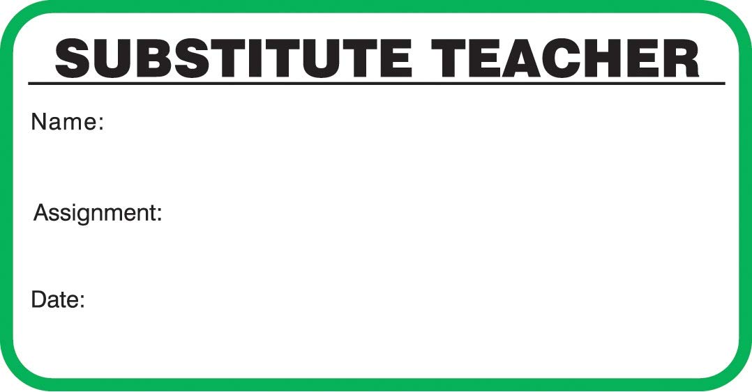 Substitute Teacher Sign-in Book with Security Badges - 3.5