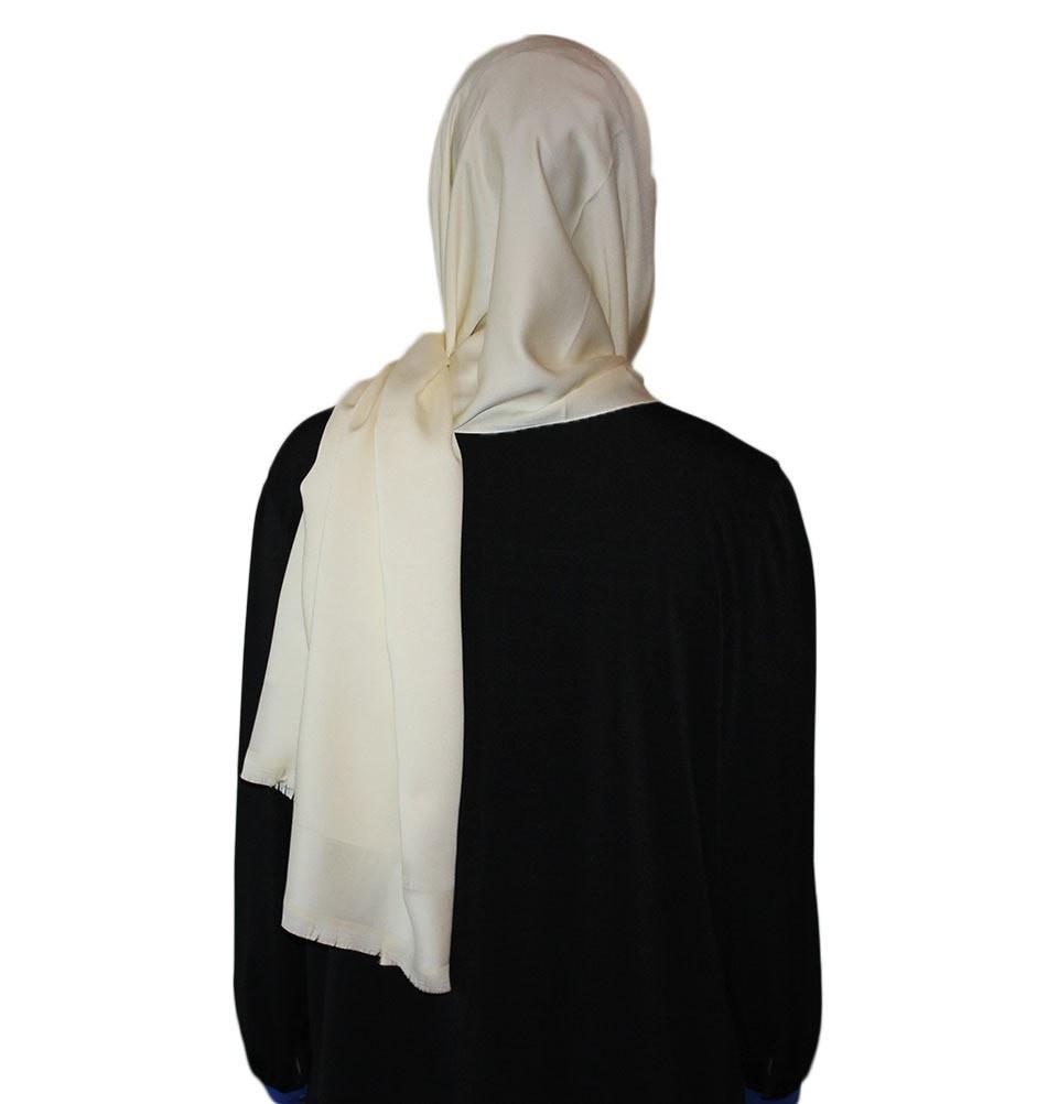 Aker Solid Shawl 1002SLK 912 Ivory - Elegant Women's Fashion Scarf for Office, Party & Special Occasions