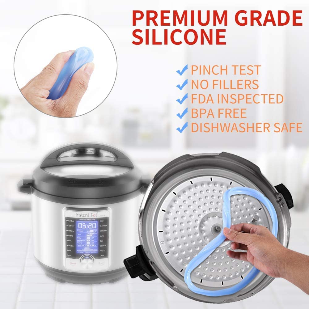 2-Pack Silicone Sealing Ring for 3 Qt Instant Pot - Replacement Pressure Cooker Gasket Seal Compatible with 3 Quart Instapot - Prevents Flavor Transfer (Sweet/Savory) - Perfect for Meal Prep, Cooking Soups & Stews