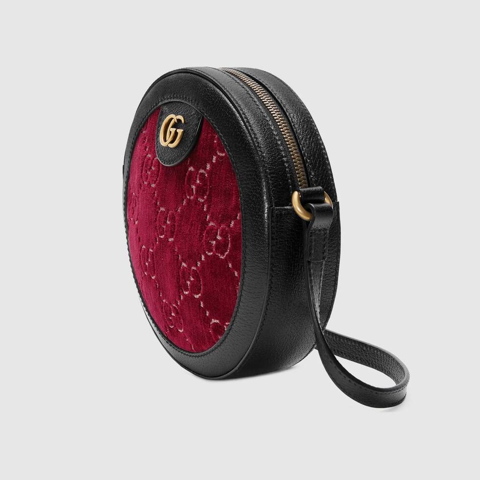 Gucci GG Velvet Round Shoulder Bag for Women - Luxury Red Crossbody Purse | Perfect for Parties, Date Nights & Special Occasions