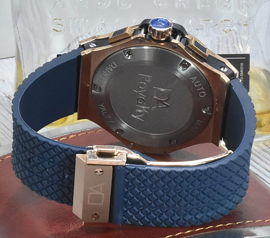 DA Luxury Men's Rose Gold Watch with Rubber Strap - Elegant Dress Watch for Business & Formal Occasions | Waterproof & Comfortable for Daily Wear