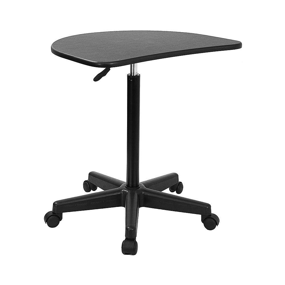 Flash Furniture Eve Black Adjustable Height Mobile Laptop Desk - Perfect for Home Office, Standing Workstation & Small Space Work Areas