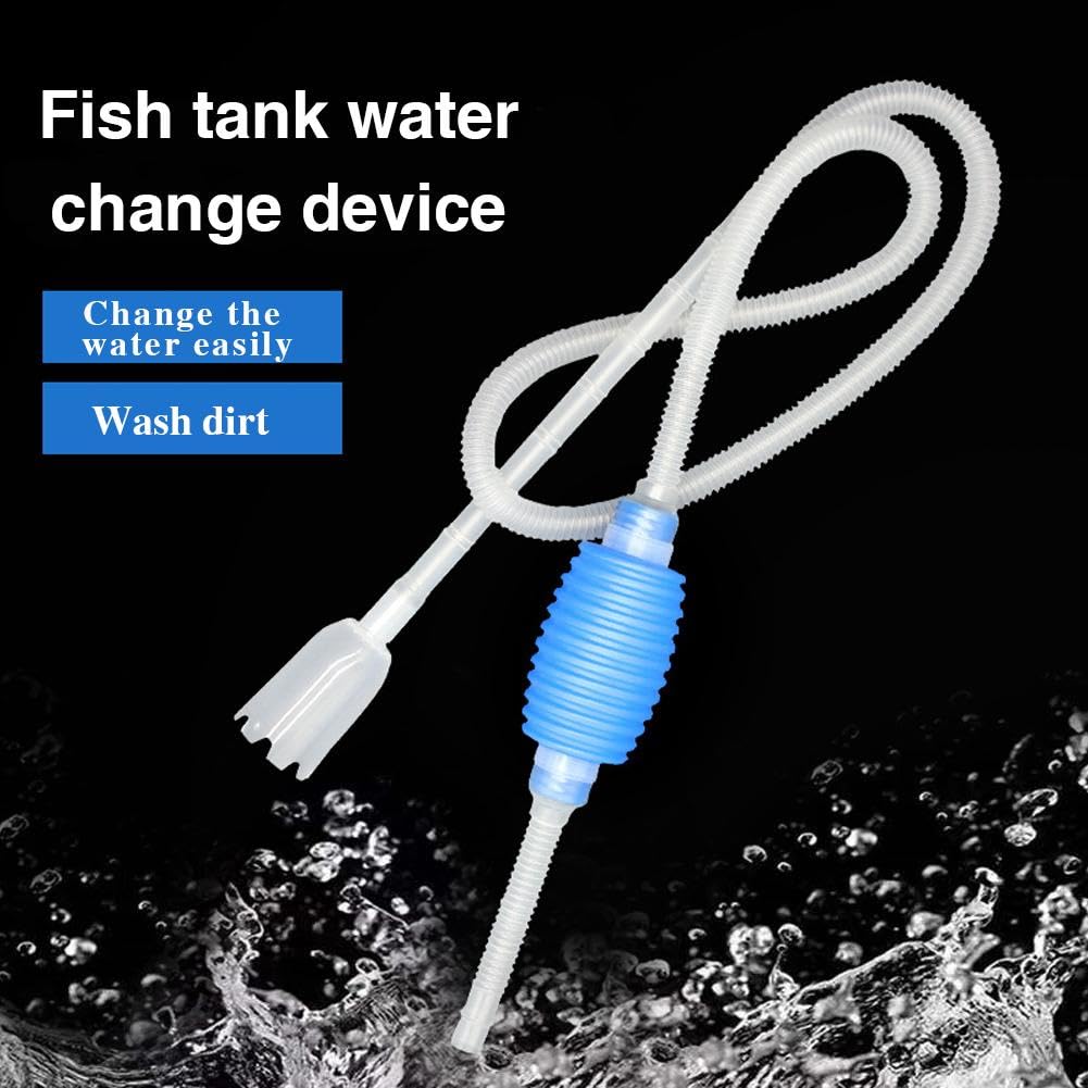 **Aquarium Gravel Cleaner - Fish Tank Vacuum Pump with Siphon Hose for Quick Water & Sand Removal - Essential Aquarium Cleaning Kit for Easy Tank Maintenance - Perfect for Freshwater & Saltwater Fish Tanks**    *(Use Case: Ideal for routine aquarium maintenance, water changes, and substrate cleaning in home or office fish tanks.)*