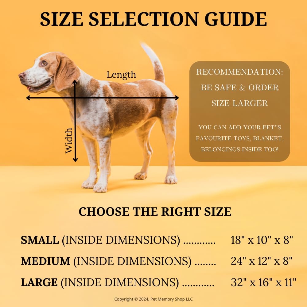 Premium Pet Casket for Dogs & Cats - Elegant Memorial Burial Box with Safety Features | Thoughtful Pet Loss Gift to Honor Your Beloved Pet | Perfect for Home Memorials & Pet Funerals (Small, Black/Silver)