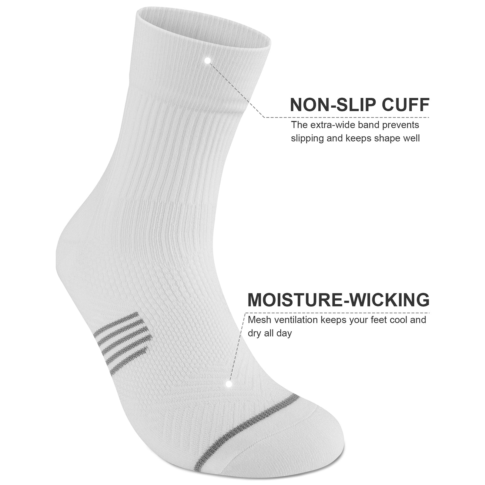 GECKOMAN x PAPLUS Compression Athletic Crew Socks for Men & Women - Moisture-Wicking Performance Socks for Running, Hiking & Sports - Best Workout Socks for Athletes