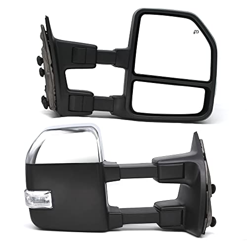99-16 F250 350 450 Manual Towing Mirrors Chrome