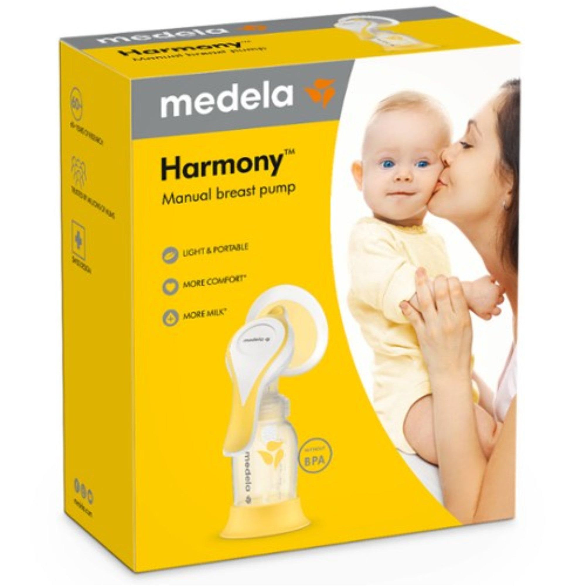 Medela Harmony Single Manual Breast Pump - Comfortable & Portable for Breastfeeding Moms - Perfect for Travel, Work & On-the-Go Use