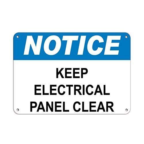 12x16 Inches Aluminum Warning Sign - Keep Electrical Panel Clear Hazard Notice Label for Road & Workplace Safety | Durable Metal Tin Sign for Industrial, Construction & Home Use