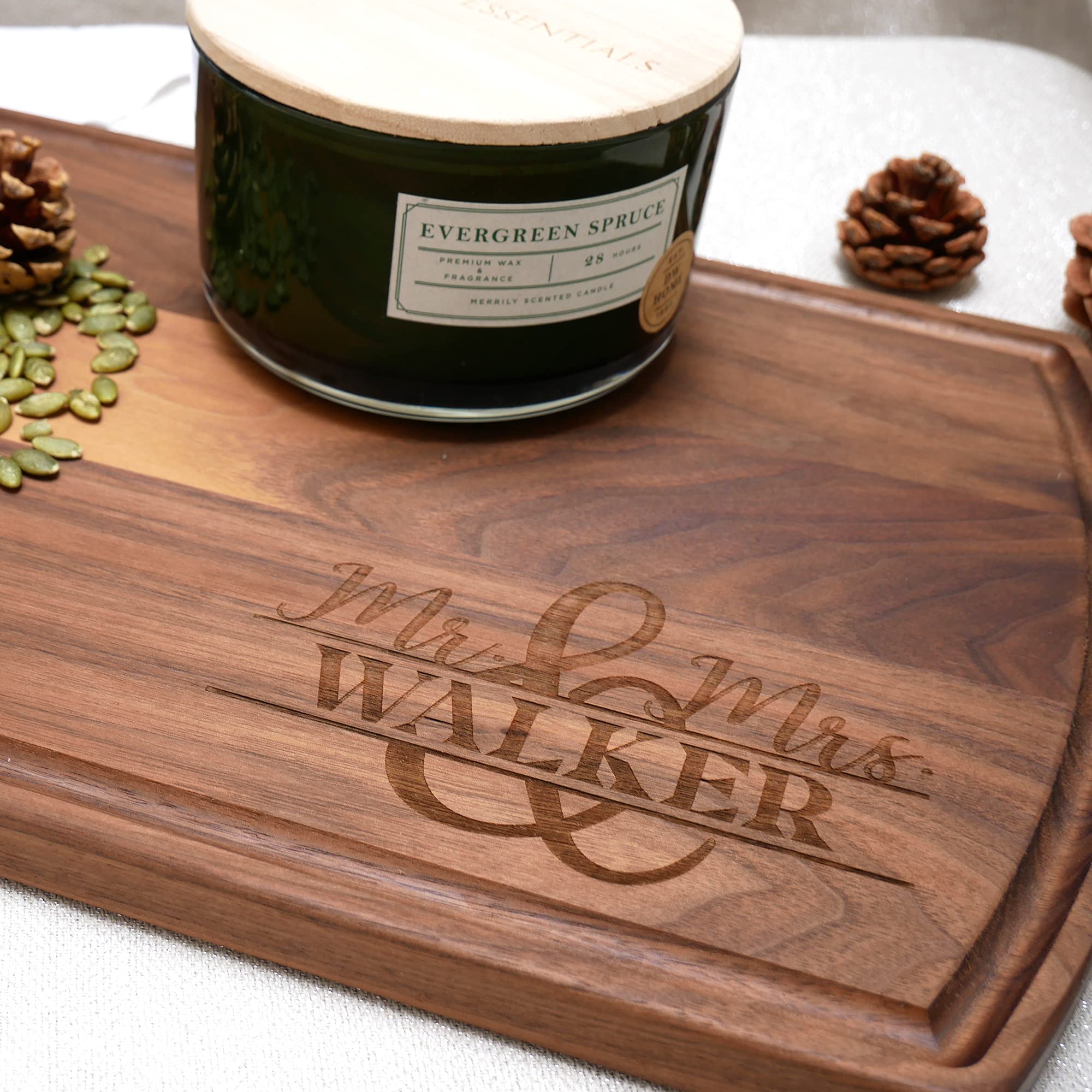 Personalized Engraved Wooden Cutting Board for Couples - Unique Wedding Gift for Bride & Groom - Custom Anniversary Gift - Perfect for Kitchen Use & Housewarming Present