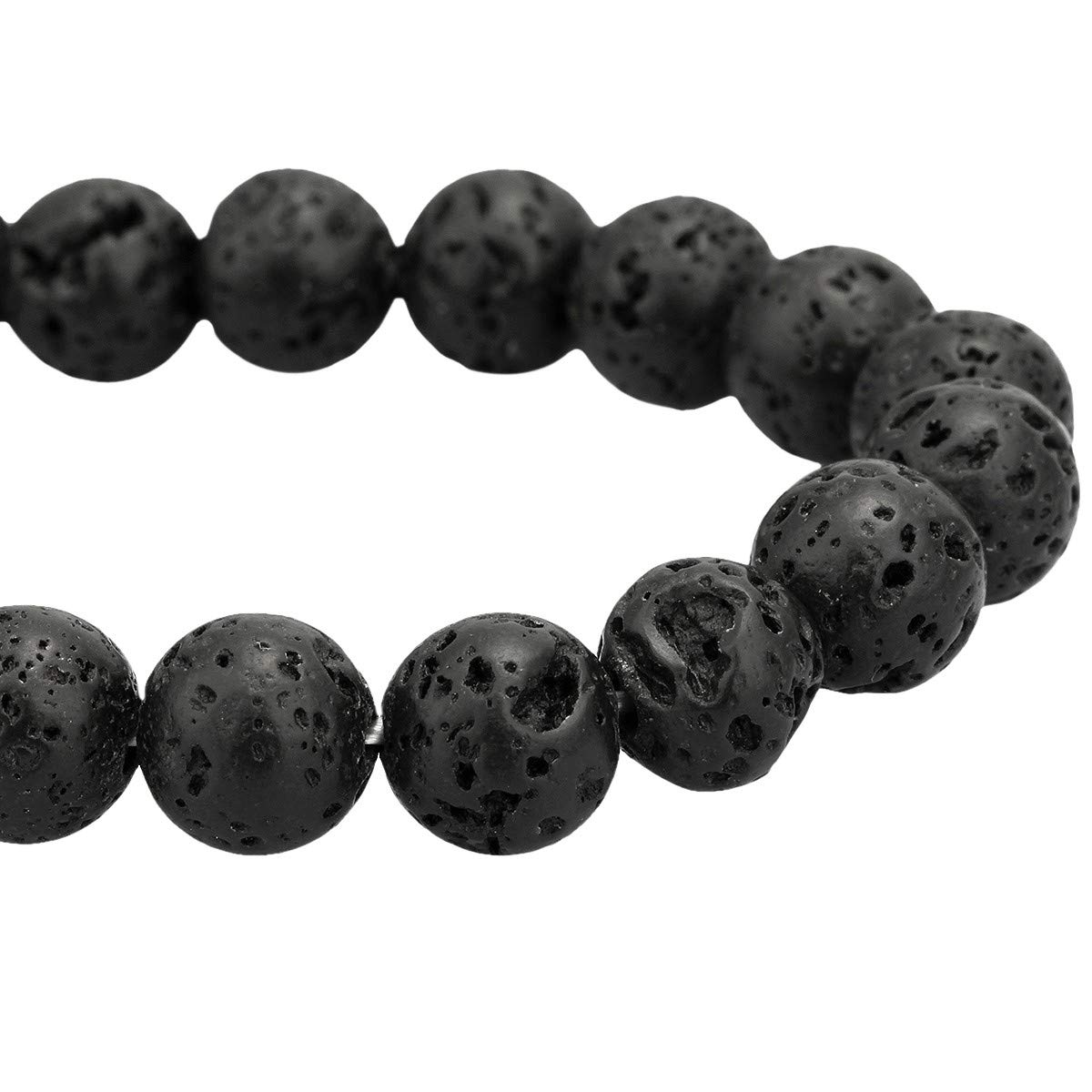 8mm Natural Lava Rock Beads Bracelet for Men & Women - 7 Chakra Yoga Meditation Essential Oil Diffuser Jewelry - Perfect for Aromatherapy, Spiritual Healing, and Daily Wear