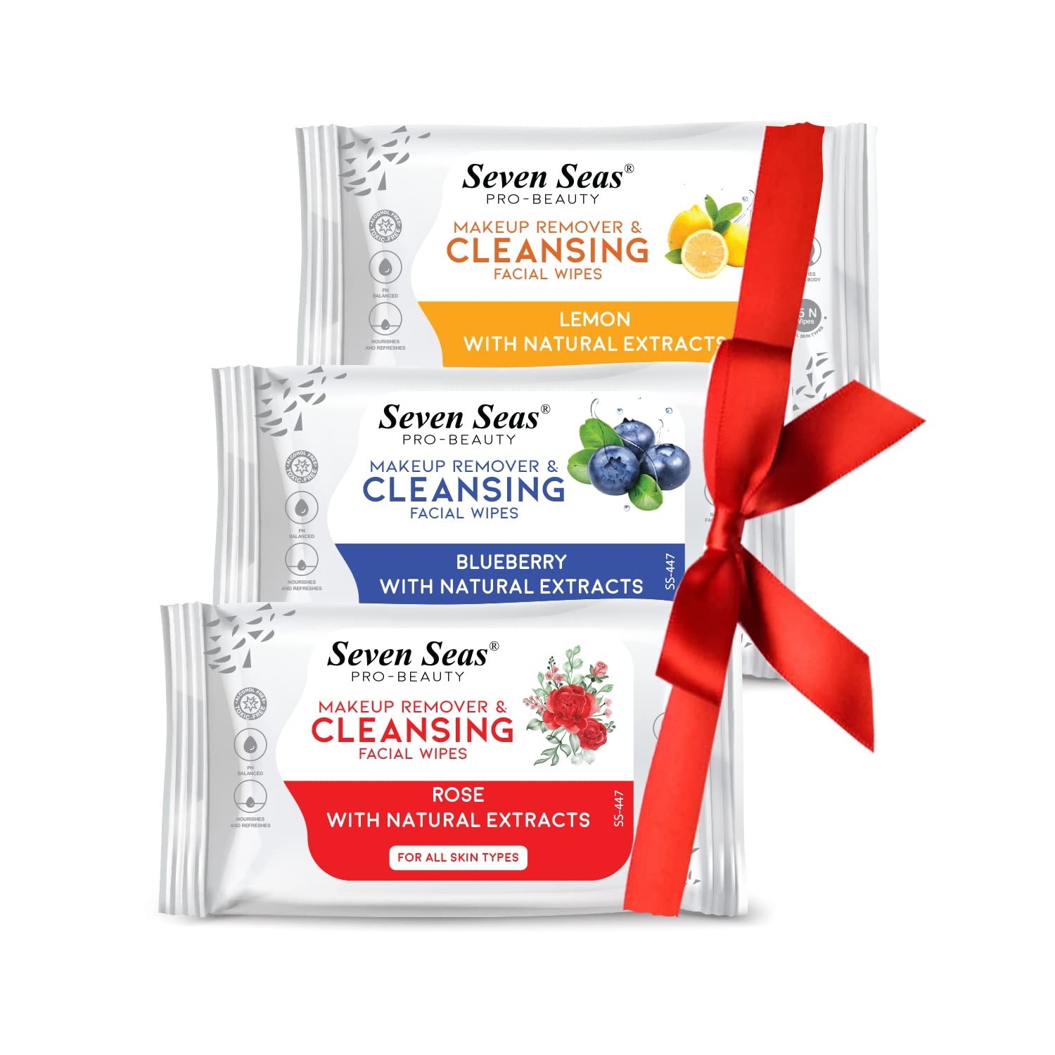 Seven Seas Fresh Clean Glow Makeup Remover Wipes - 25 Count | Gentle Purifying Facial Cleansing Wipes for All Skin Types | Ultra Soft, Alcohol-Free & Paraben-Free | Hydrates & Moisturizes Skin | Perfect for Travel, Gym & Daily Makeup Removal
