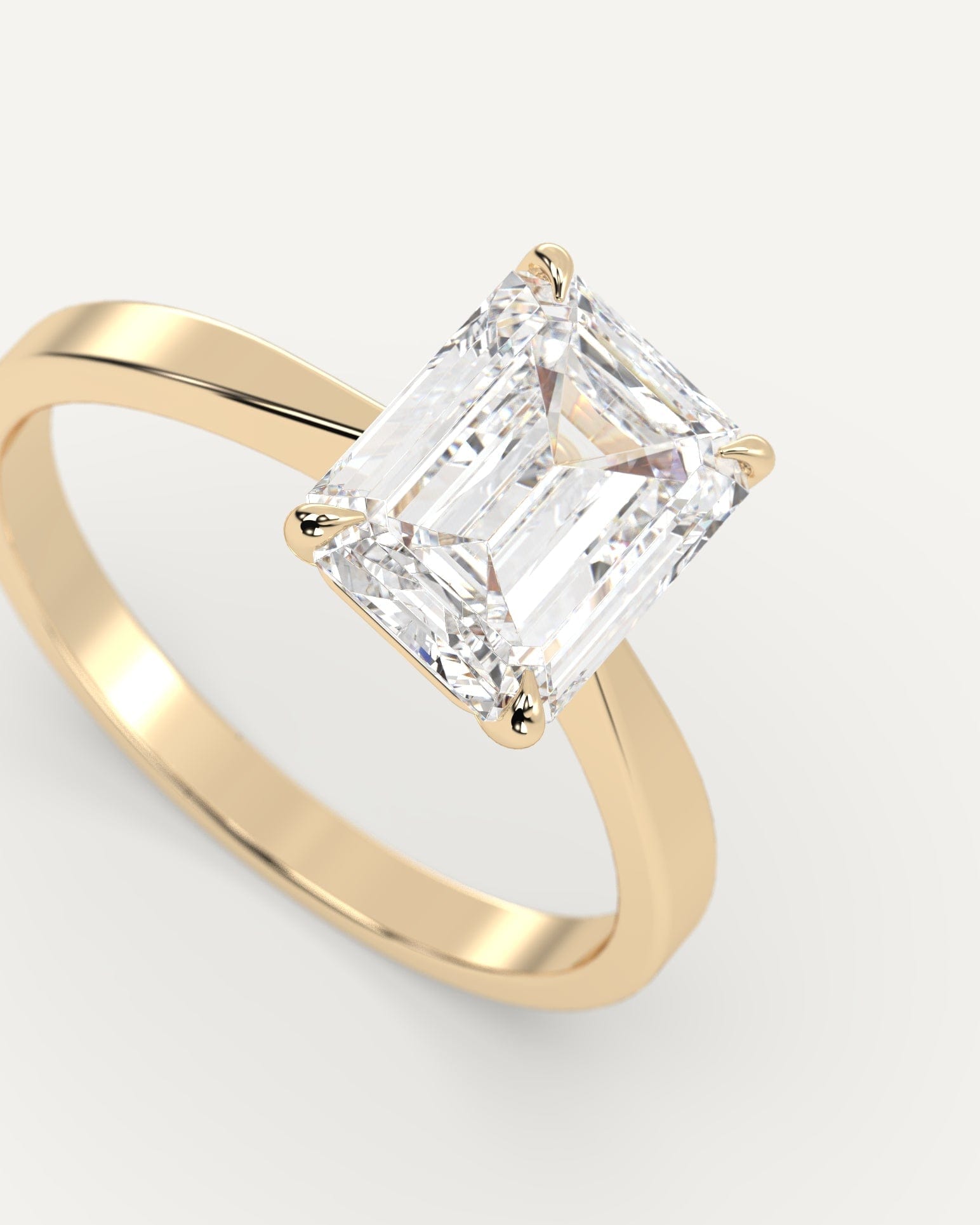 2 Carat Emerald Cut Diamond Ring for Women - Elegant Solitaire Engagement Wedding Band - Perfect for Proposals, Anniversaries & Special Occasions