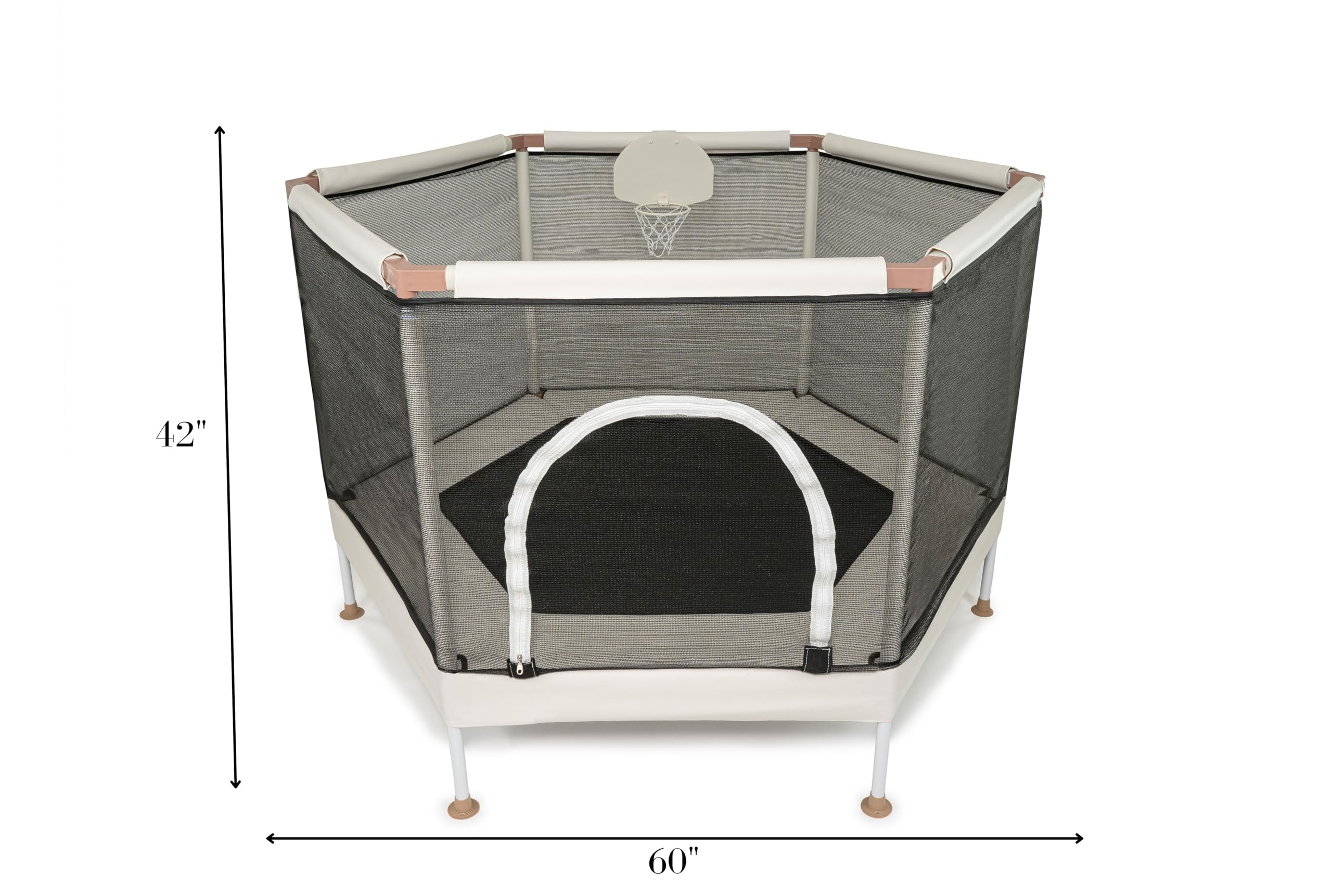 Best Kids Trampoline with Safety Net & Basketball Hoop - 220lb Capacity Indoor/Outdoor Toddler Trampoline for Boys & Girls | Ultra Safe No-Gap Design | Perfect Birthday Gift for Backyard, Playroom & Outdoor Fun
