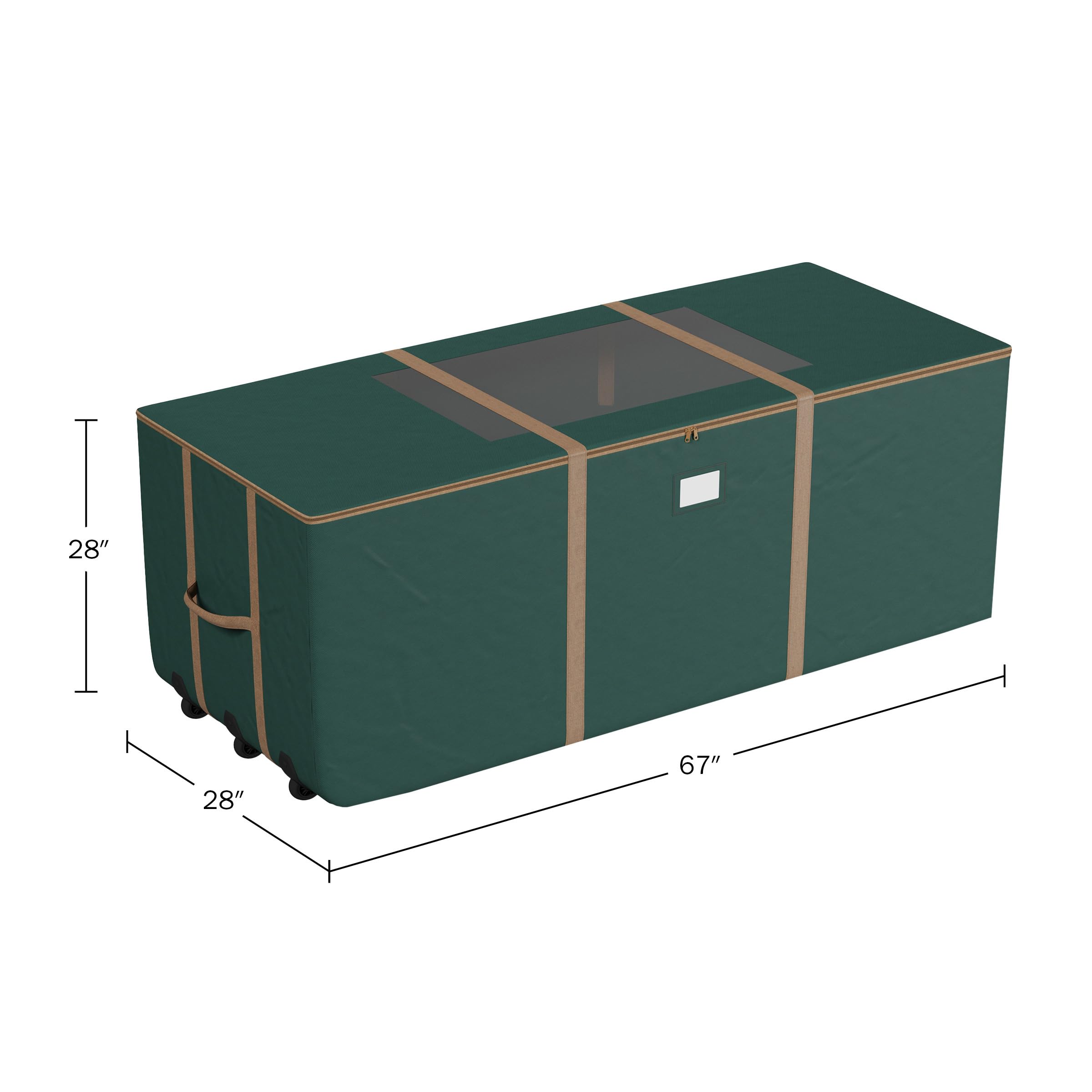 67in Rolling Storage Bag with Durable Handles & Wheels - Waterproof Outdoor Cushion Storage Organizer, Clothes Storage Solution for Patio, RV, Camping & Seasonal Items by Pure Garden (Green)