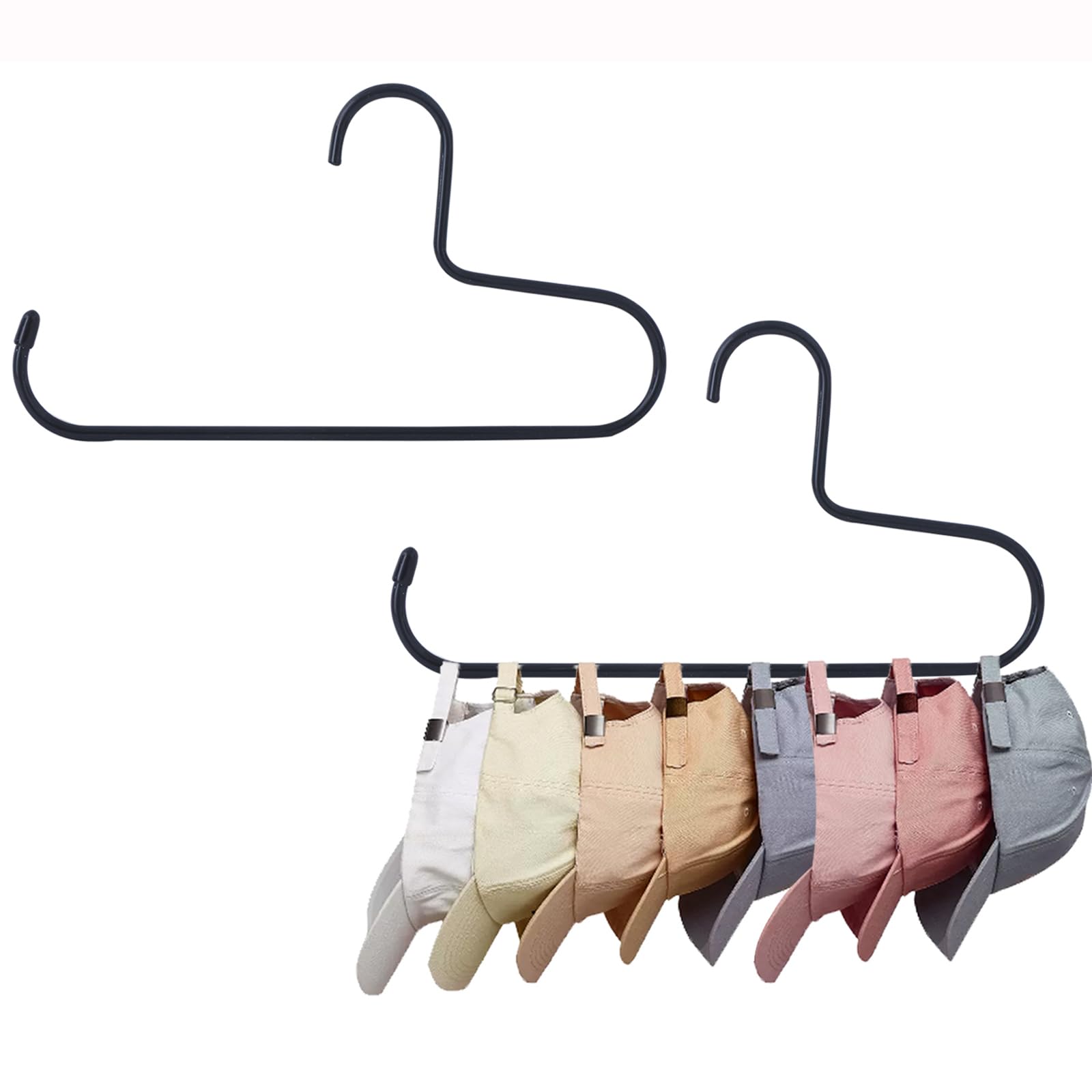 2 Pack Metal Hat Rack & Organizer for Baseball Caps - Holds 20 Hats, Slip-Resistant Closet Storage Solution | Perfect for Home, Office & Dorm Organization