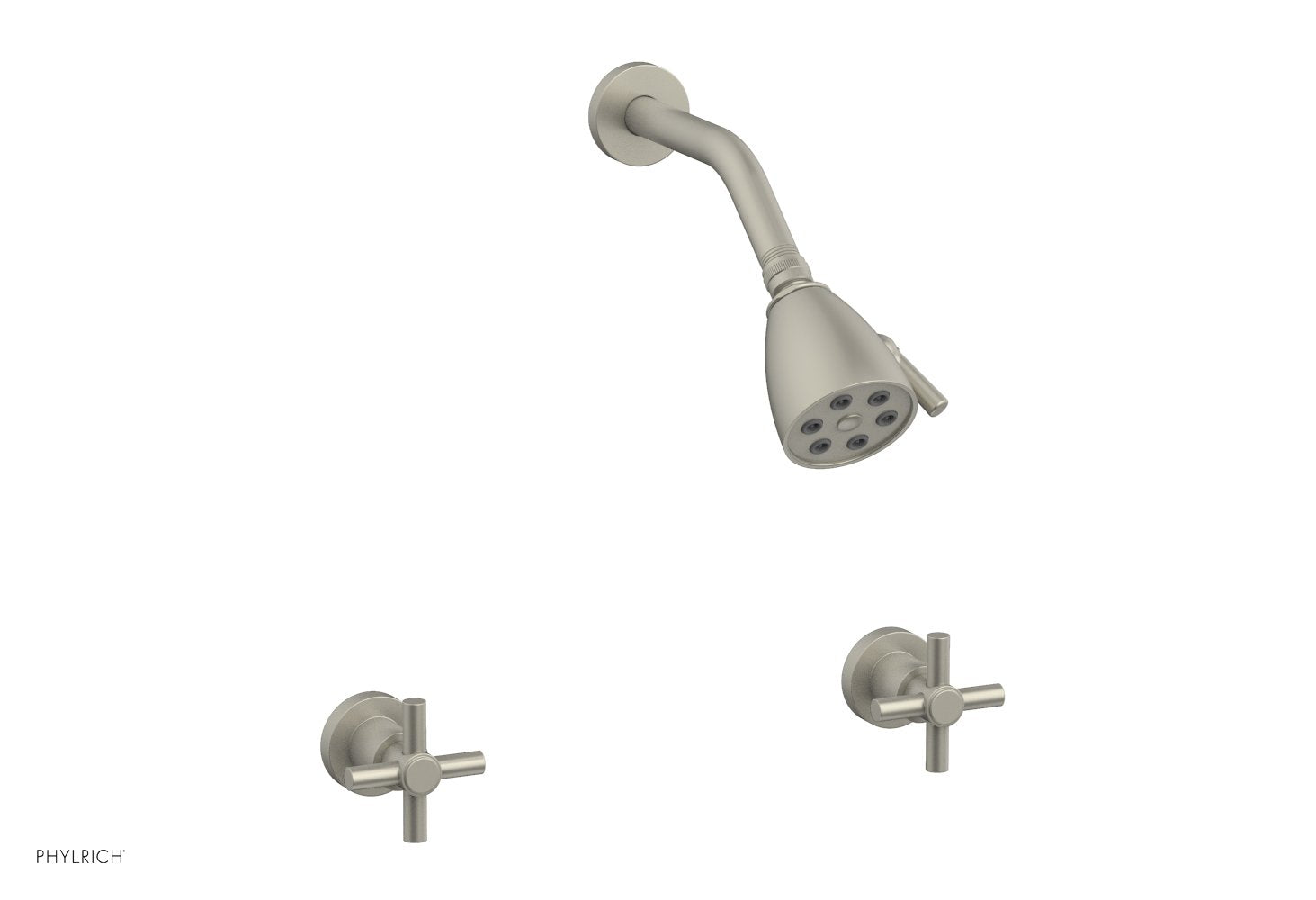 Premium Two Handle Shower Faucet Set with Tubular Cross Handles - D3134 Model for Bathroom & Shower Renovation | Durable Brass Construction, Easy Installation, Modern Water Control Design