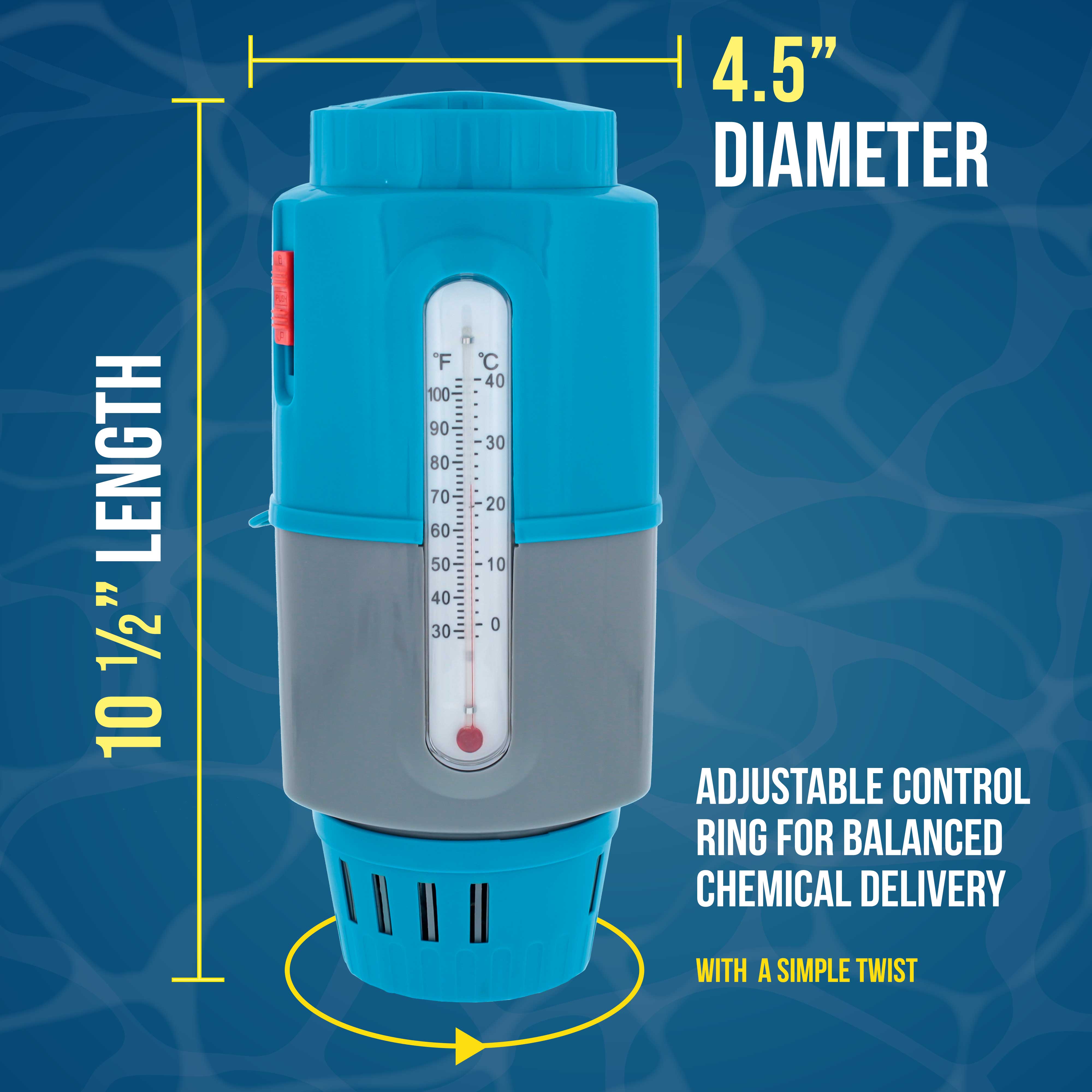 Deluxe Pool Chlorine Floater Dispenser for Inground & Above Ground Pools - 3 Tablet Floating Chemical Dispenser (4