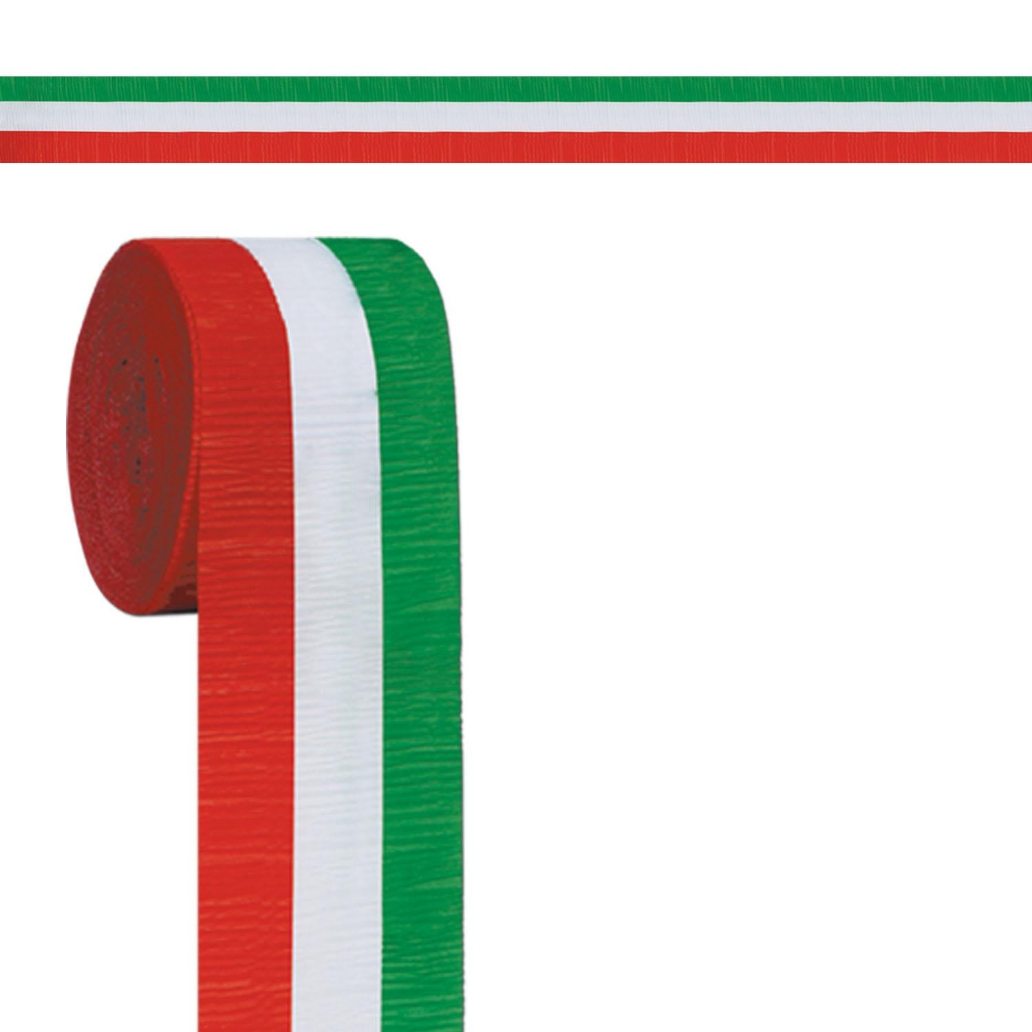 12 Pack Beistle Christmas Crepe Streamers - Red, White & Green Holiday Party Decorations for Xmas Tree, Home & Office Decor