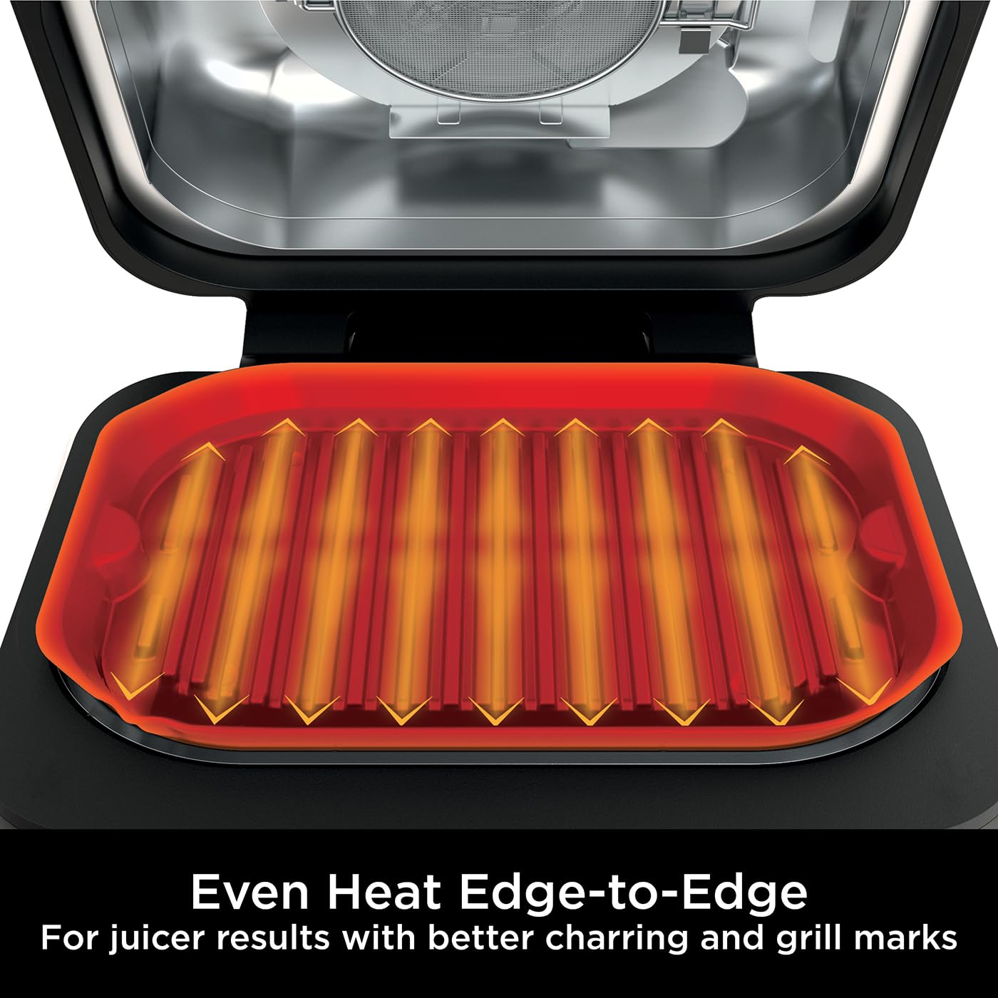 Ninja Foodi MAX PRO 7-in-1 Health Grill & Air Fryer 3.8L - Digital Cooking Probe, Flat Plate, Bake, Dishwasher Safe Parts - Silver/Black AG651UK - Perfect for Healthy Cooking, Grilling, Air Frying & Family Meals
