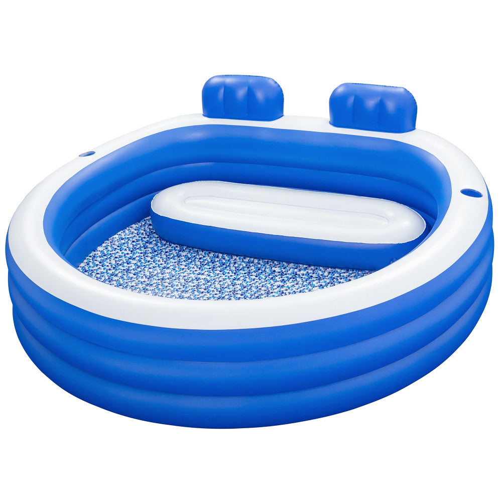 Bestway H2OGO! Splash Paradise Inflatable Family Pool - 8' x 5' Rectangular Swimming Pool for Kids & Adults - Durable Blue & White Design - Perfect for Backyard, Summer Parties & Outdoor Fun