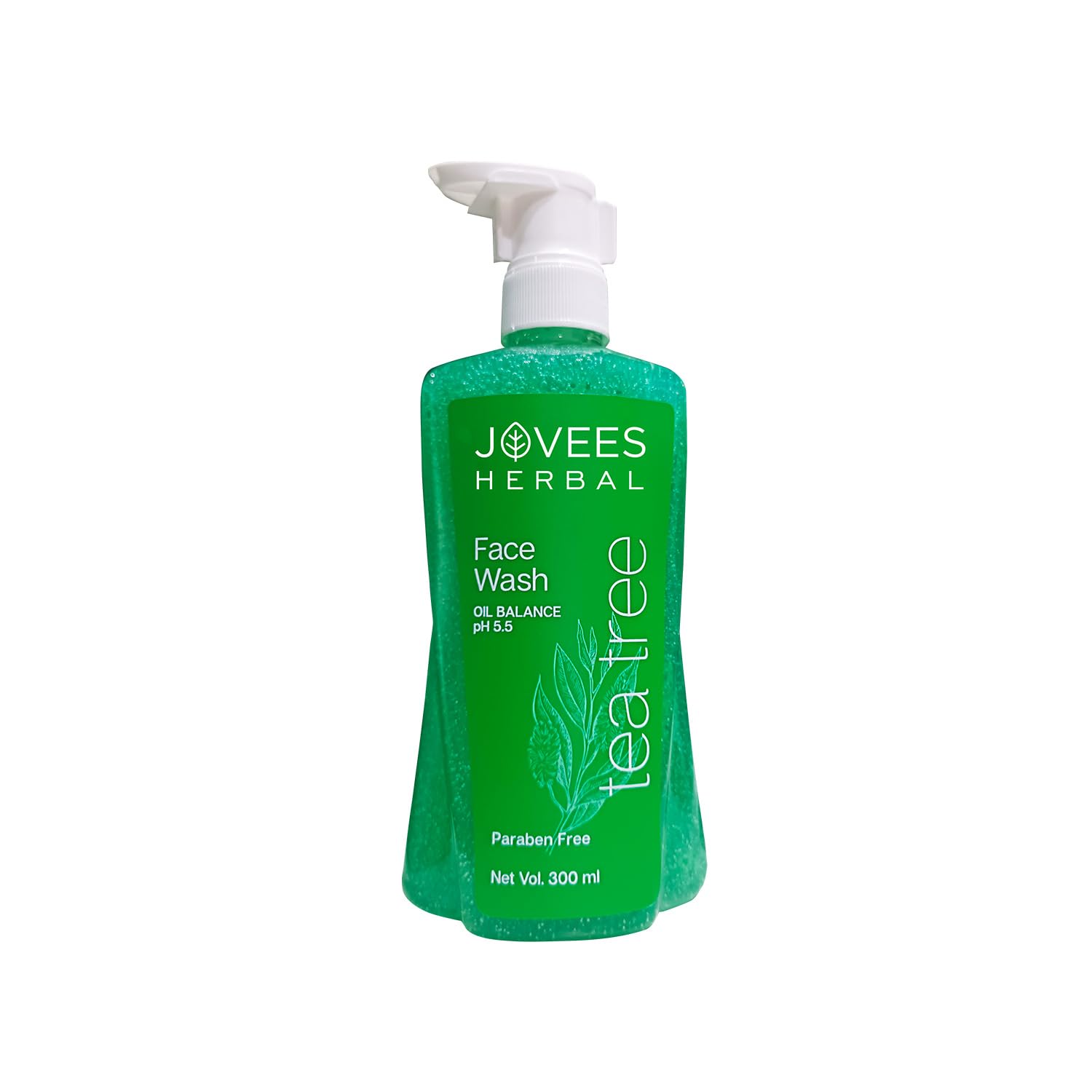 Jovees Herbal Tea Tree Oil Control Face Wash for Oily & Sensitive Skin | Paraben & Alcohol-Free, Oil Control, Acne Prevention, Exfoliating Cleanser | Gentle Daily Facial Cleansing for Men & Women - 300ml | Perfect for Morning & Night Skincare Routine