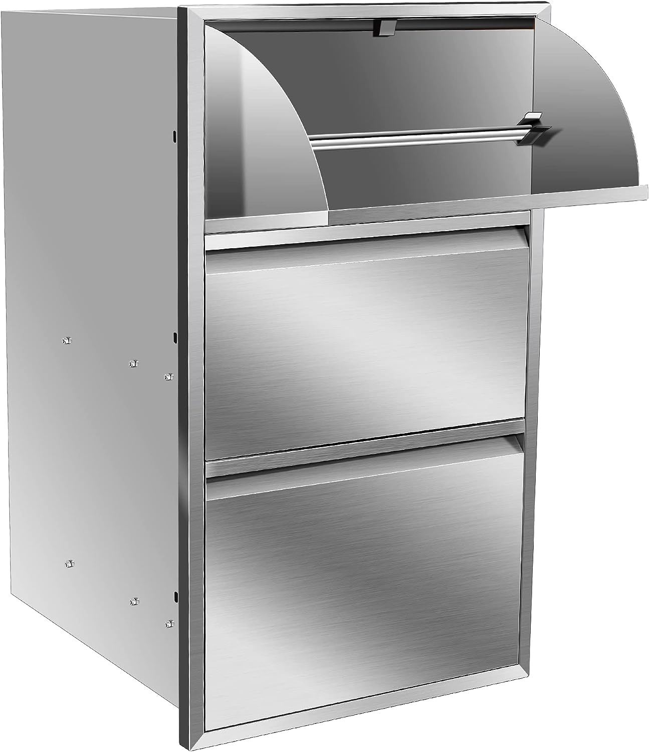 Premium Outdoor Kitchen Drawers - Flush Mount BBQ Drawers for BBQ Island & Patio Grill Station (17W x 30H x 21D Inch) - Durable Storage Solution for Outdoor Cooking & Entertaining
