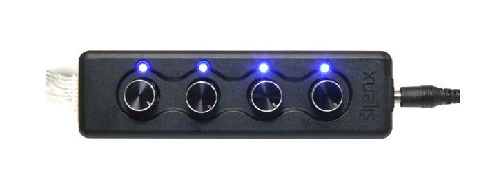 Silenx 4 Channel External Fan Controller with AC/DC Adapter - Quiet PC Cooling for Gaming, Workstation & Home Office Use