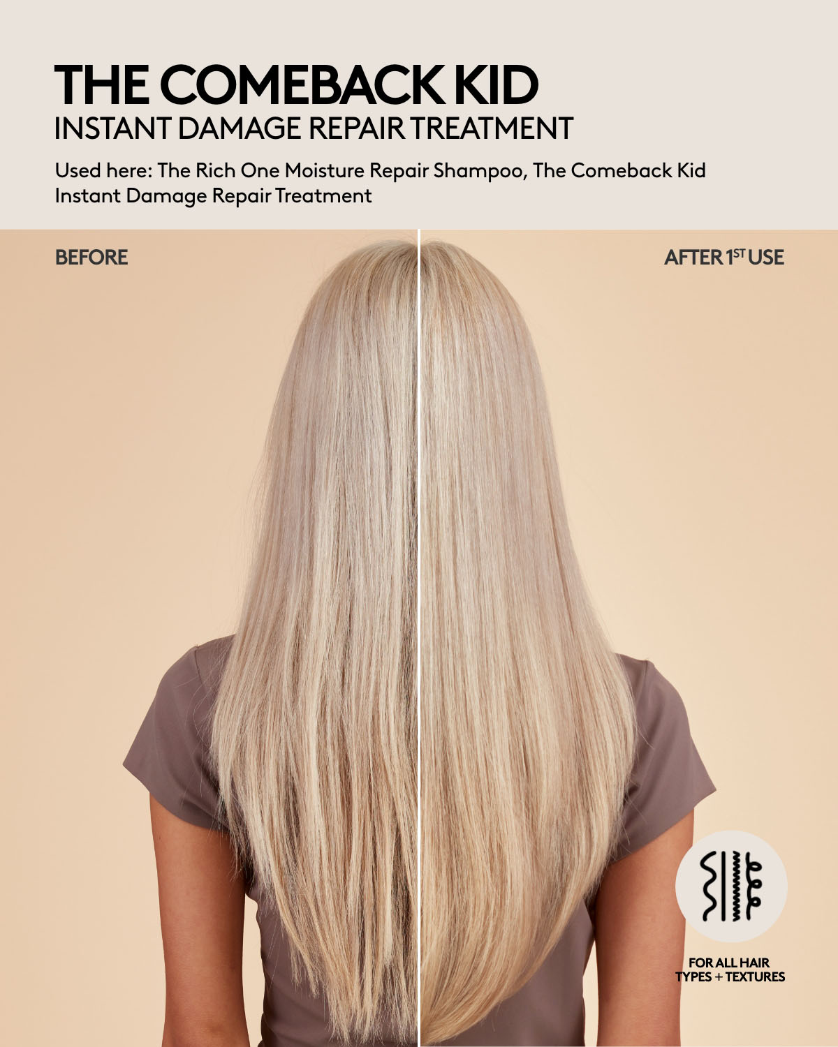 The Comeback Kid Instant Damage Repair Treatment Bond Builder - Restore & Strengthen Damaged Hair - Perfect for Daily Use & Salon Treatments