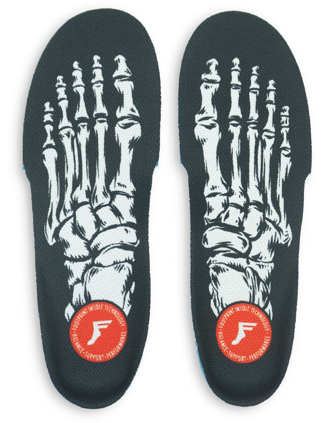 Footprint Kingfoam Orthotic Insoles for Arch Support - Skeleton Black Hi Profile - Pain Relief for Flat Feet, Plantar Fasciitis - Perfect for Running, Walking & Work Boots