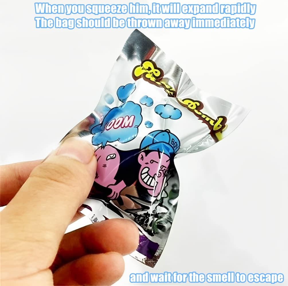 50pcs Stink Bombs Prank Bag - Funny Fart Joke Gag Gift for Parties, Halloween Prank Toys, Office Pranks & April Fools Day Gifts - Stinky Smelly Bomb Pouch for Practical Jokes