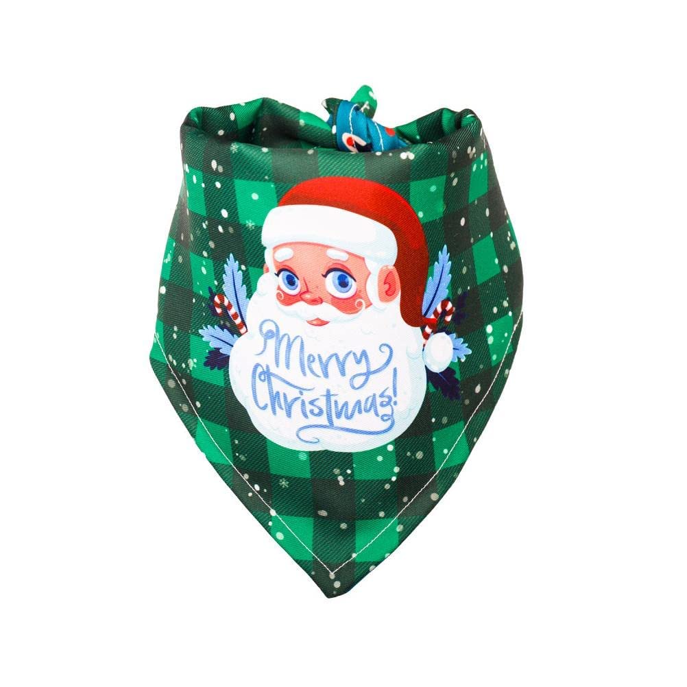 JAOCDOEN Christmas Plaid Pet Scarf for Dogs & Cats - Cozy Triangle Bib Kerchief with Saliva Absorbent Towel - Perfect for Birthday Parties, Christmas & Winter Outfits