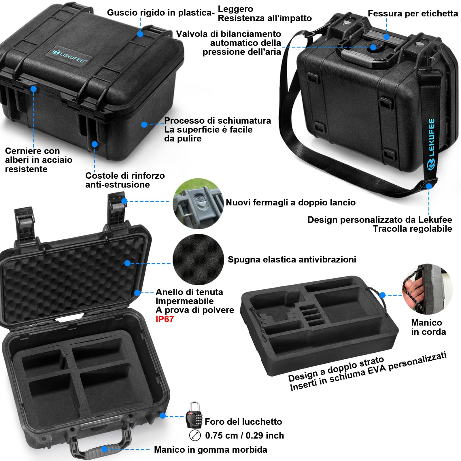 Waterproof Hard Case for DJI Osmo Action 5 Pro/4/3 Action Camera - Protective Storage Box for Standard & Adventure Combo Accessories (Case Only) - Perfect for Travel, Outdoor Adventures & Gear Protection