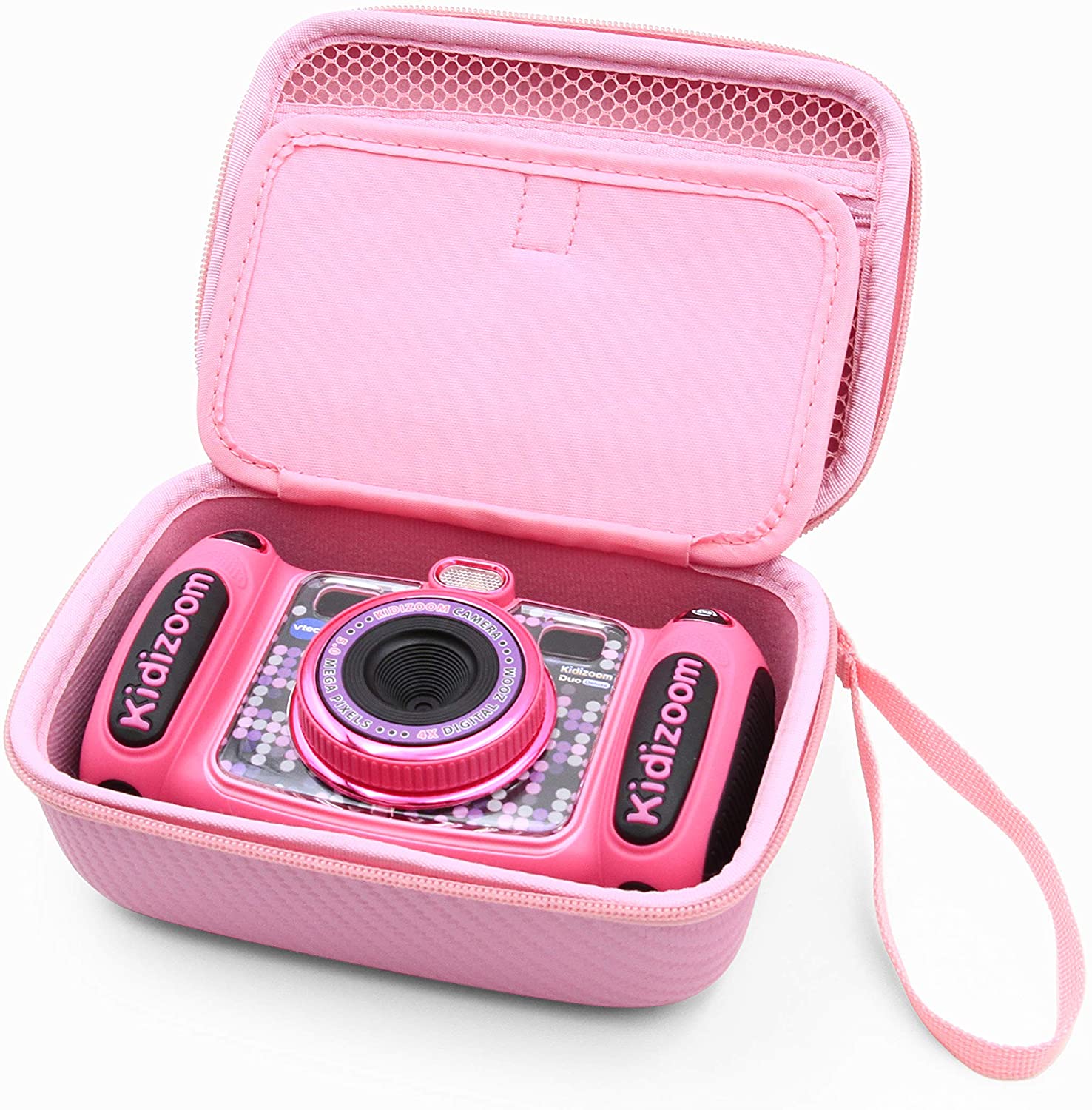 CASEMATIX Pink Protective Camera Case for VTech Kidizoom Camera Pix Duo Twist - Durable Shockproof Cover for Kids Digital Camera - Perfect for Travel, School & Outdoor Adventures