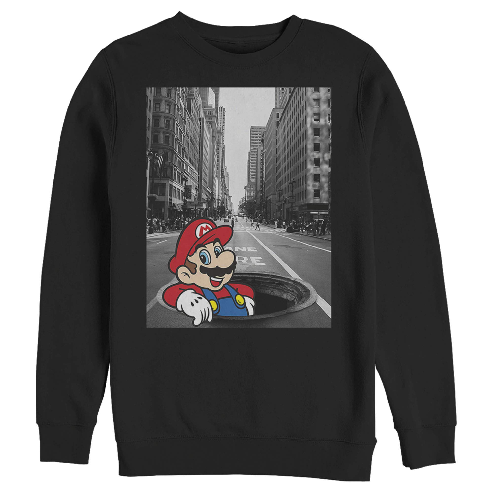 Nintendo Mario Manhole Graphic Sweatshirt for Men - Retro Gaming Hoodie for Casual Wear & Cosplay