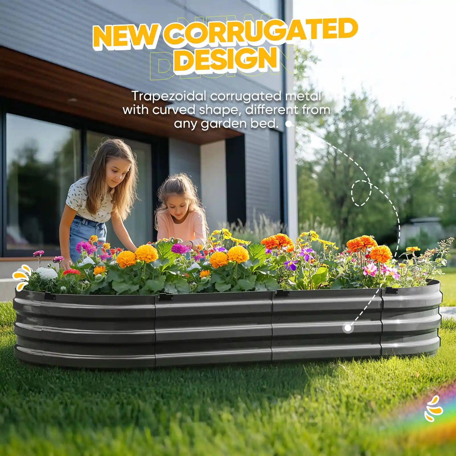 Sturdy Screwless Raised Garden Bed Kit - Easy Assembly Elevated Planter Box for Vegetables, Flowers & Herbs - Perfect for Backyard, Patio & Urban Gardening