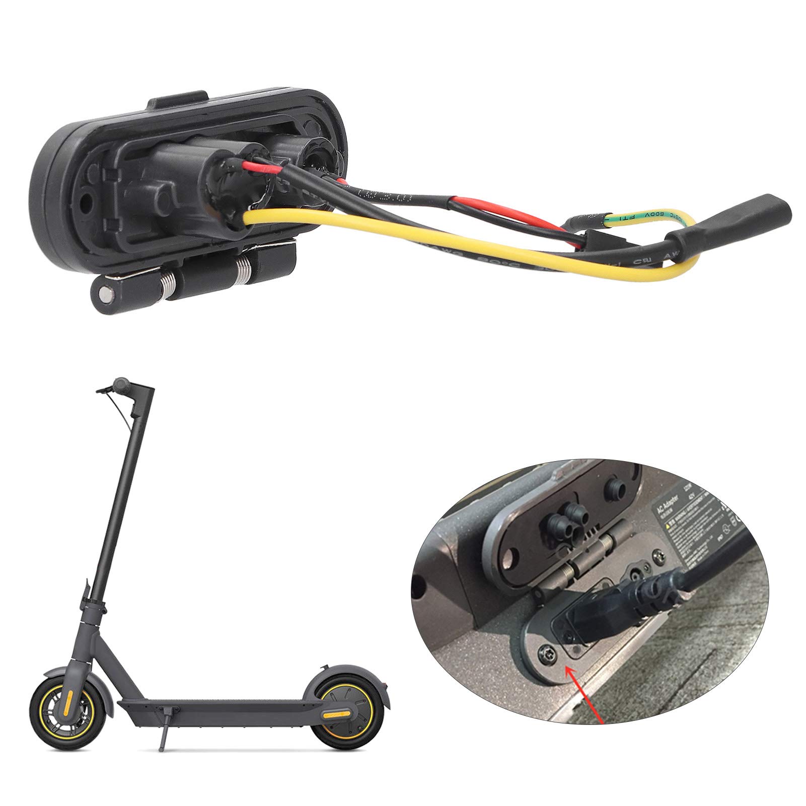 Dilwe Electric Scooter Charging Connector Assembly - Replacement Part for Ninebot 9 G30 with Dustproof Design | Perfect for DIY Scooter Modifications & Maintenance