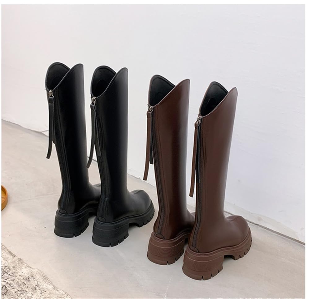 Women's V Mouth Thick Bottom Boots - Elastic Knight Boots with High Heel for Autumn & Winter | Stylish & Comfortable Shoes for Casual Wear, Office & Night Out
