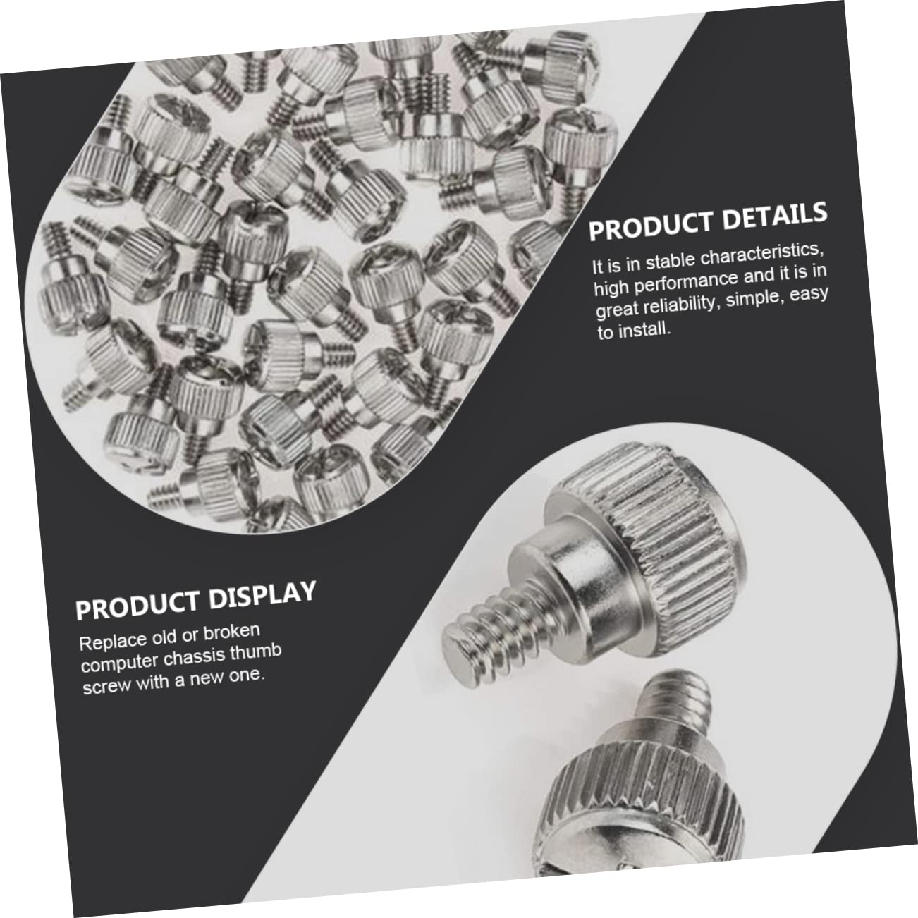 100pcs Silver Computer Case Screws - Chassis Fixing Knob Grip Screws for Easy Hand Installation | PC Building & Repair Accessories | Ideal for DIY Computer Assembly and Hardware Maintenance