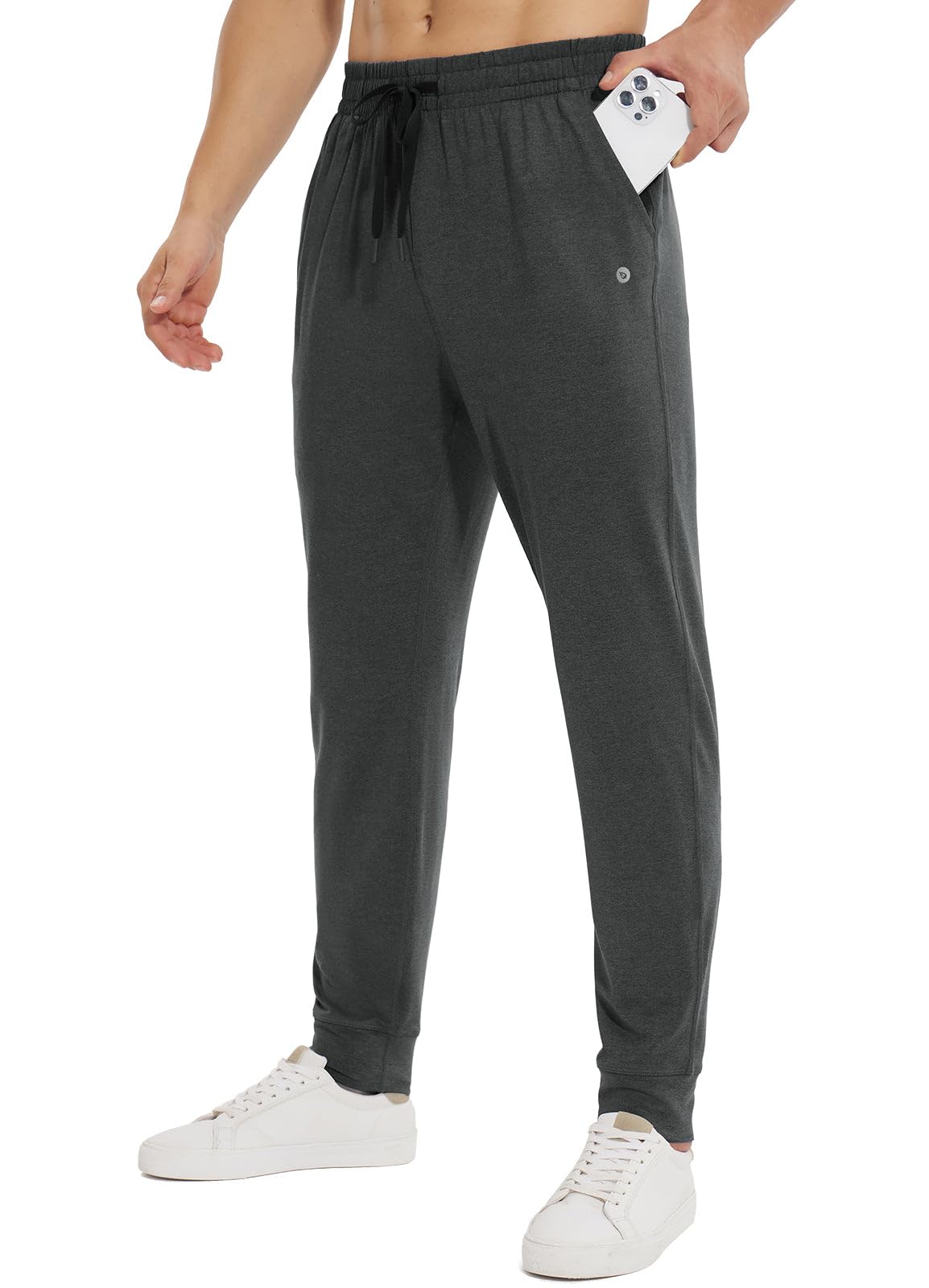 Baleaf Men's Sweatpants with Zipper Pockets - Ultra Soft Tapered Joggers for Running, Workout & Gym - Comfortable Athletic Pants for Casual Wear & Outdoor Activities