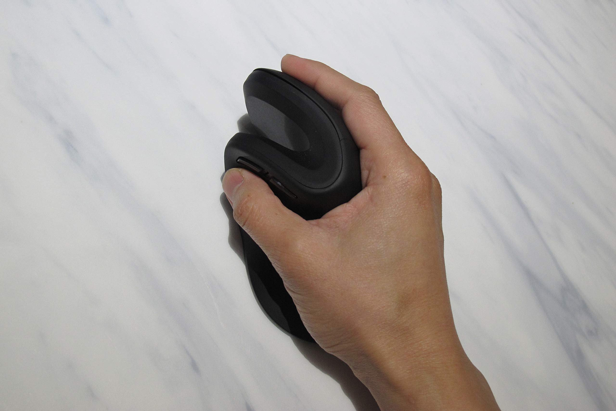 MOJO Perfect Grip Dual Mode Silent Vertical Ergonomic Mouse - Bluetooth/Wireless Optical Mouse with Adjustable DPI & Quiet Click for Office, Gaming & Graphic Design - Pain Relief for Carpal Tunnel & Computer Users