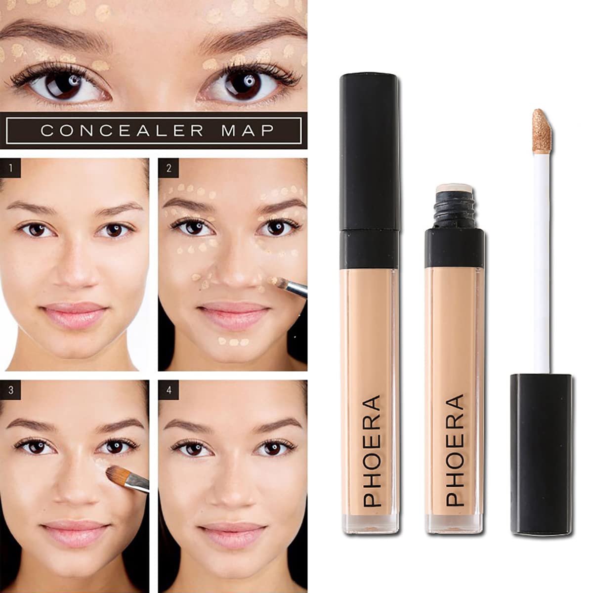 Long-Lasting Full Coverage Concealer - Vegan & Cruelty-Free, Easy to Blend Eye Concealer for Dark Circles & Blemishes (102#NEUTRAL) - Perfect for Everyday Makeup & Professional Looks