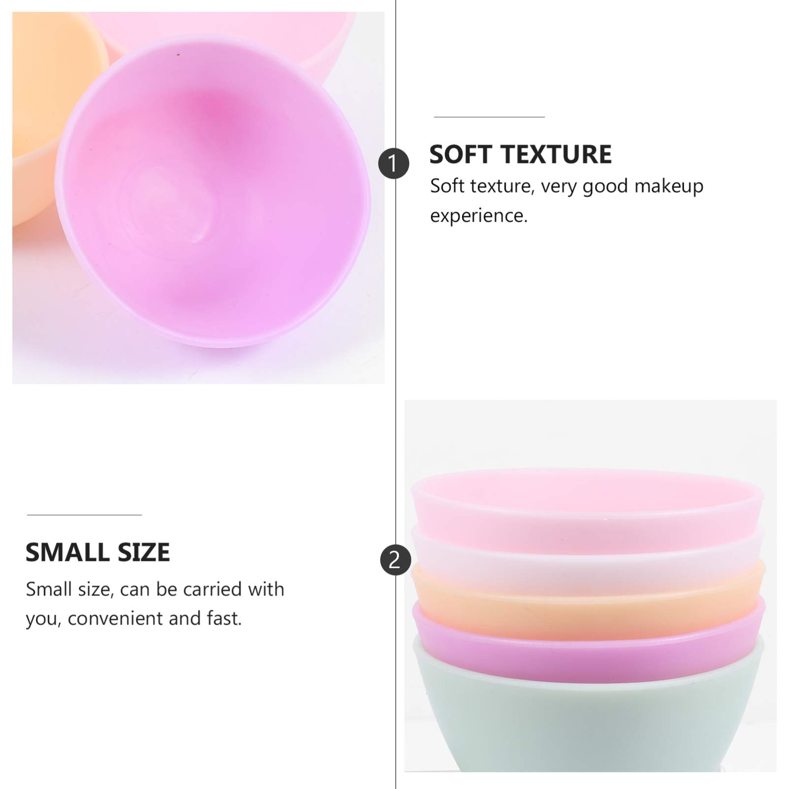 HEALLILY 5-Piece Silicone Mask Mixing Bowl Set for DIY Facial Masks - Reusable Beauty Tool for Skincare, Spa, and Home Use - Perfect for Mixing Clay, Charcoal, and Sheet Masks