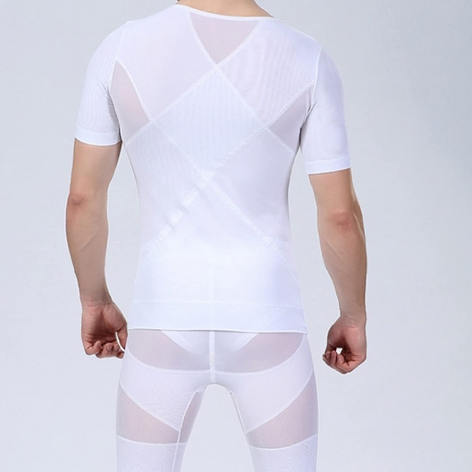 EBRICON Men's Slimming Body Shaper Shirt - Short Sleeve Shapewear Underwear for Tummy Control & Posture Support - Perfect for Workouts, Office Wear & Everyday Comfort