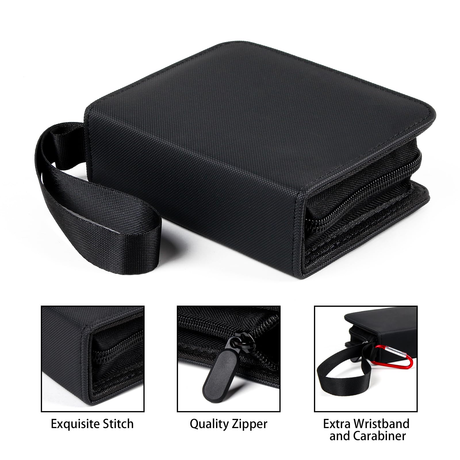 GEAoffice Small 1 Pocket Trading Card Binder - 80 Pockets Mini Card Album Book with 40 Removable Sleeves - Top Loading Binder for TCG, MTG, Black Cards - Perfect for Collectors, Gamers & Trading Card Storage