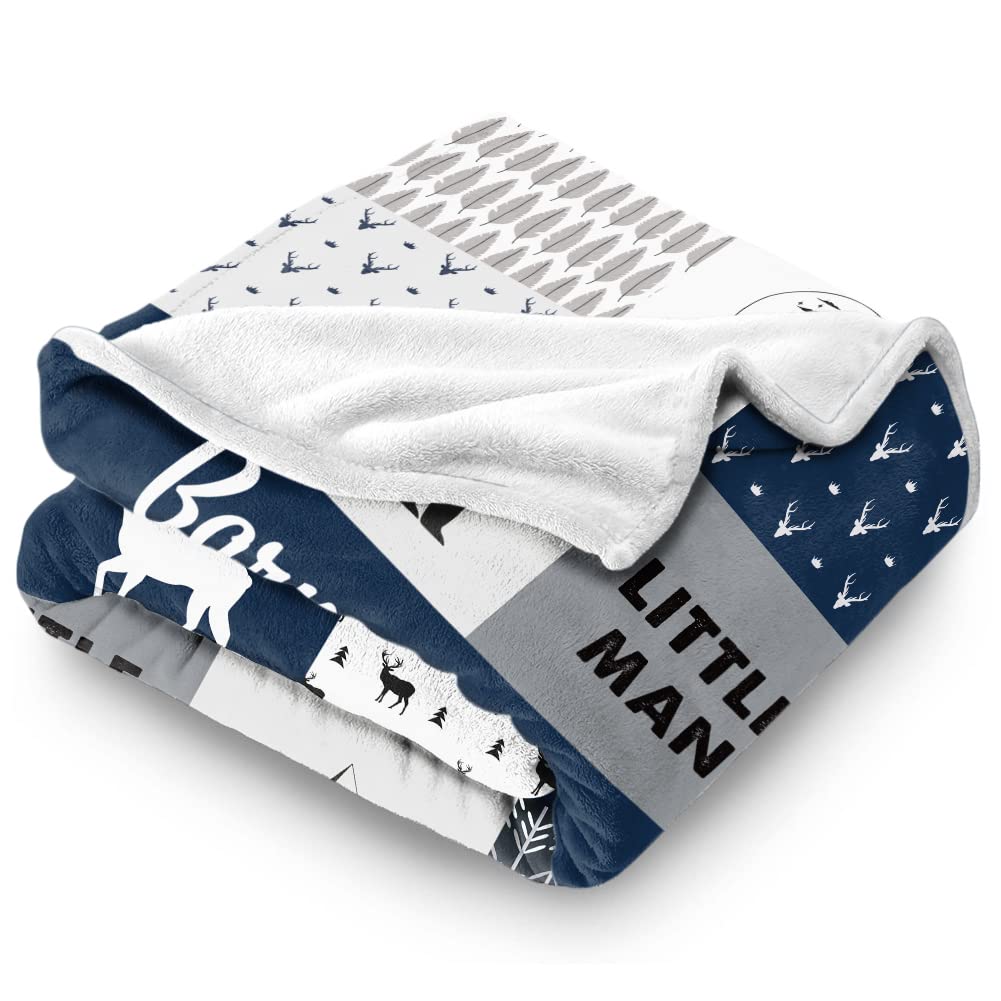 Personalized Baby Blankets with Custom Name - Soft Yoke Style Swaddle Blanket for Newborns, Toddlers & Kids | Perfect Baby Shower Gift, Birthday Present for Boys & Girls | Nursery Essential, Travel Companion, Photo Prop