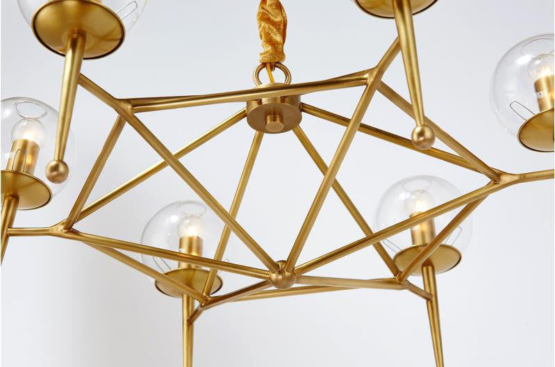 Elegant Gold Bishop Chandelier - Modern Crystal Ceiling Light Fixture for Dining Room, Bedroom & Living Room Decor
