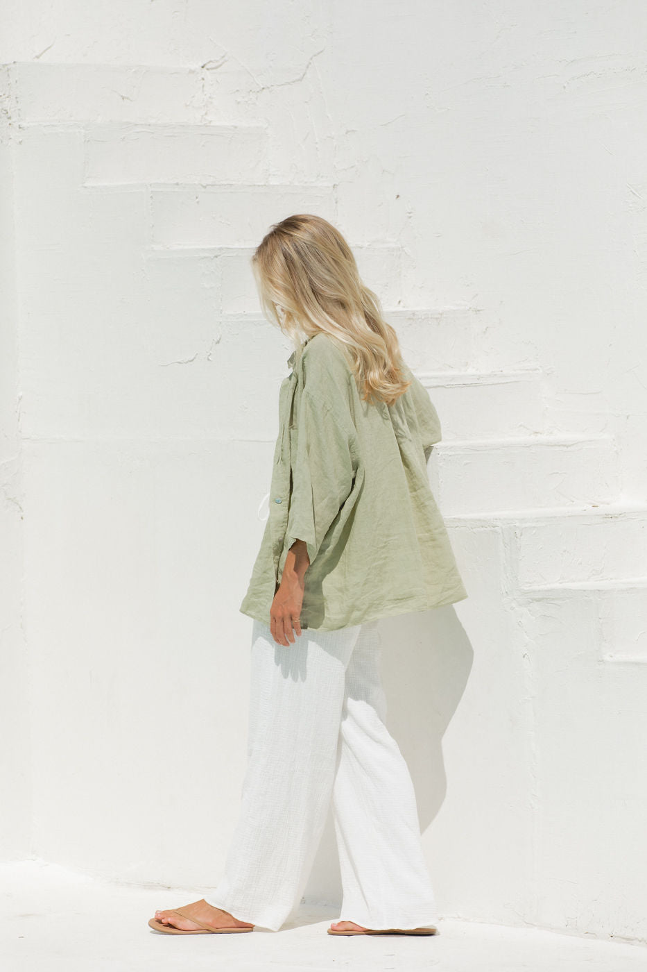 Sea Breeze Washed Linen Top for Women - Soft & Breathable Summer Blouse - Perfect for Beach Vacations, Casual Outings & Boho Style