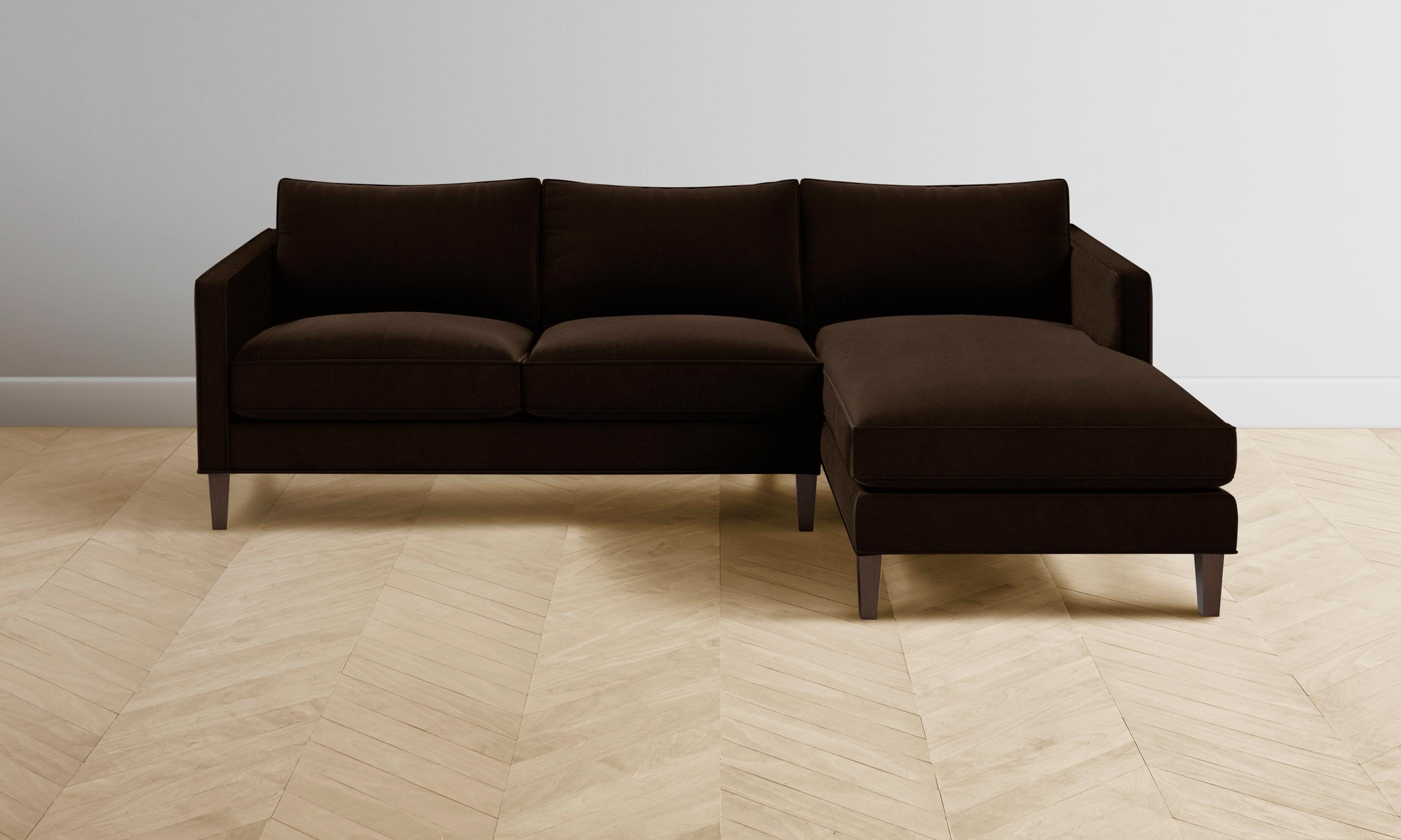 Premium Crosby Sectional Sofa - Luxurious Mohair Upholstery in Rich Chocolate Brown | Perfect for Living Room, Lounge & Family Gatherings